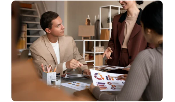 Colleagues Working as Team